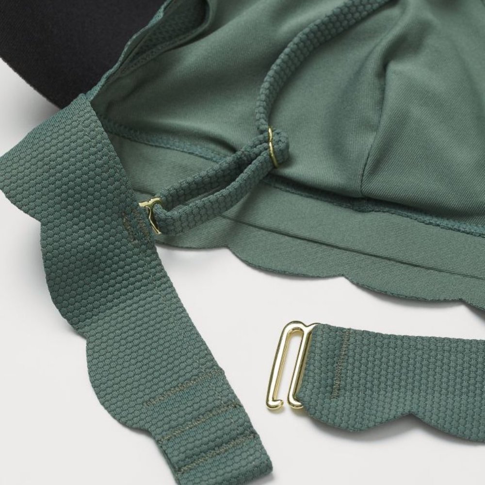 NWT Padded Triangle Bikini Top Khaki green - Picture 2 of 2
